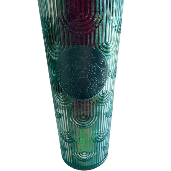 Starbucks 2025 Rainbow Tumbler Cold Coffee Green Siren New Collectible Festival - Picture 3 of 7